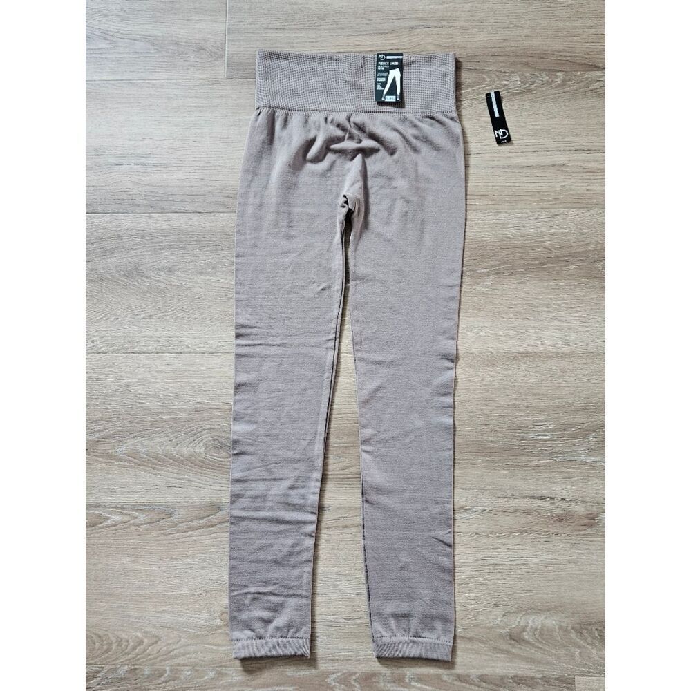 New Directions Taupe High-Waist Fleece Lined Leggings Size L/XL